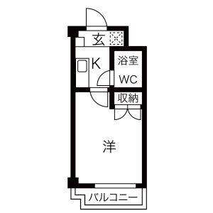 1K 間取り図