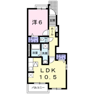 1LDK 間取り図