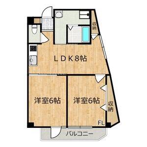 2DK 間取り図