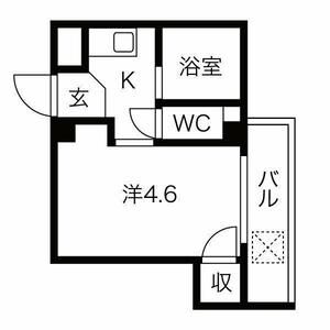 1K 間取り図