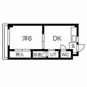 1DK 間取り図