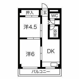 2DK 間取り図