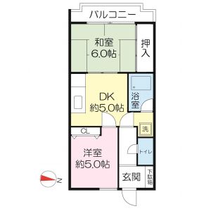2DK 間取り図