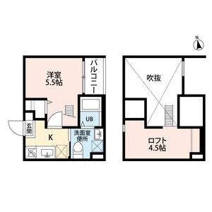 1K 間取り図