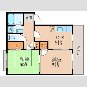 2DK 間取り図