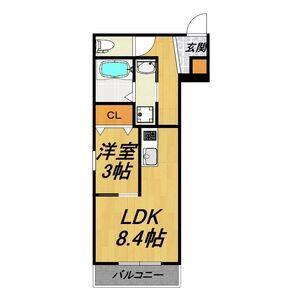 1LDK 間取り図