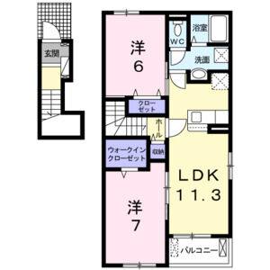 2LDK 間取り図