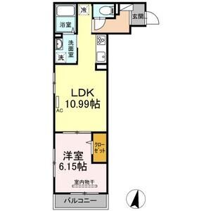 1LDK 間取り図