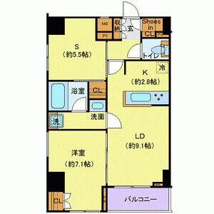 1LDK 間取り図