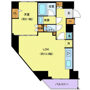 1LDK 間取り図
