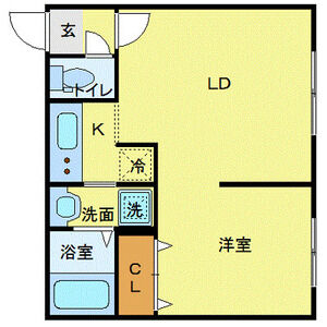 1LDK 間取り図