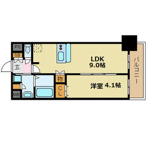 1LDK 間取り図