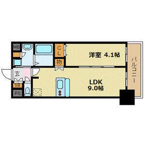 1LDK 間取り図