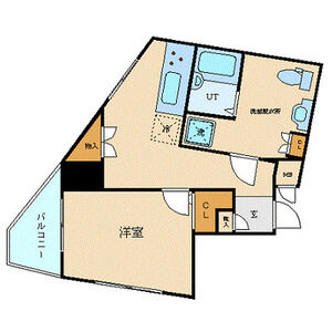 1DK 間取り図