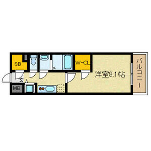 1K 間取り図