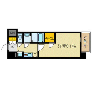 1K 間取り図