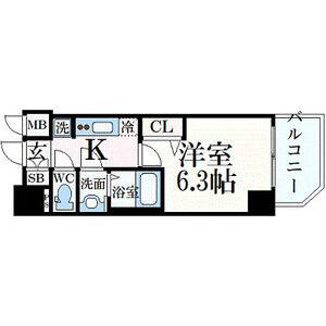 1K 間取り図
