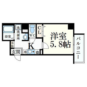 1K 間取り図