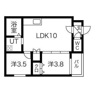 1LDK 間取り図