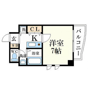 1K 間取り図