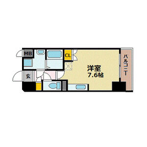 1K 間取り図