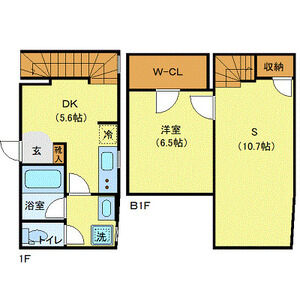 1DK 間取り図