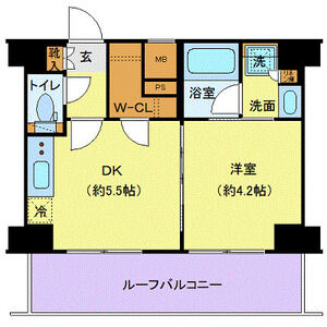 1DK 間取り図
