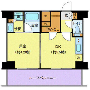 1DK 間取り図