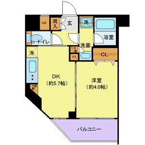 1DK 間取り図