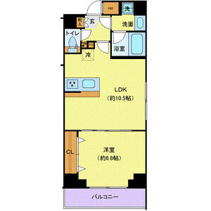 1LDK 間取り図