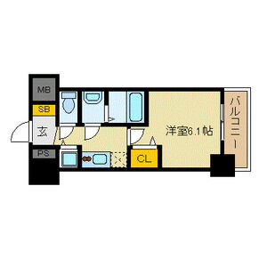 1K 間取り図