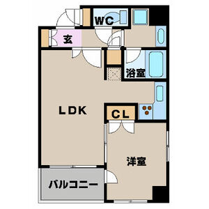 1DK 間取り図