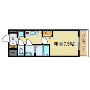 1K 間取り図