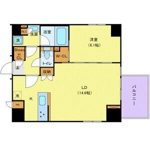 1LDK 間取り図