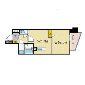 1DK 間取り図