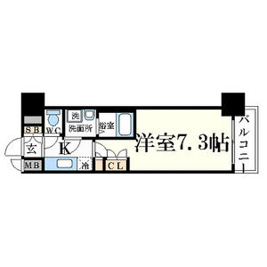 1K 間取り図