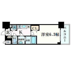 1K 間取り図