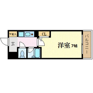 1K 間取り図