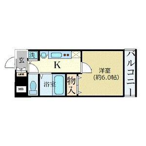 1K 間取り図
