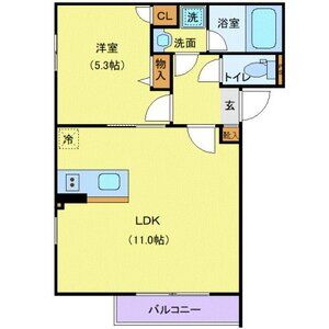 1LDK 間取り図