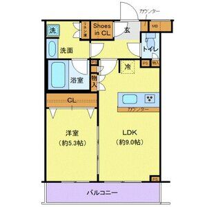 1LDK 間取り図
