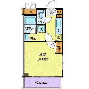 1K 間取り図