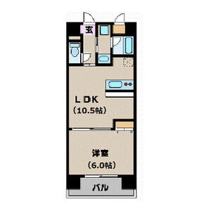 1LDK 間取り図