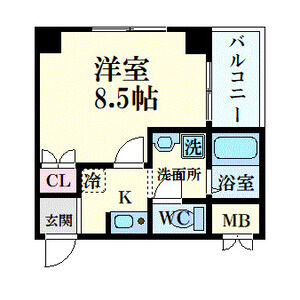 1K 間取り図
