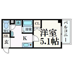 1K 間取り図