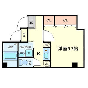 1K 間取り図