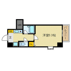 1K 間取り図