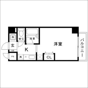 1K 間取り図