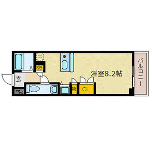 1K 間取り図