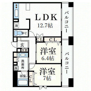 2LDK 間取り図